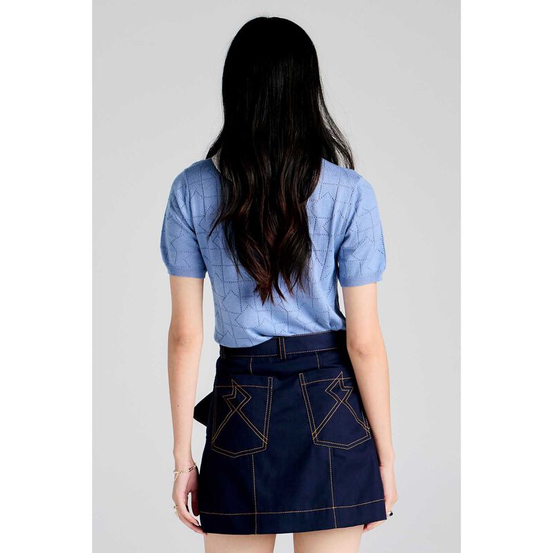 Karen Walker Monogram Pointelle Knit Tee image number 1